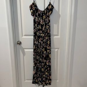 Romper maxi black and floral